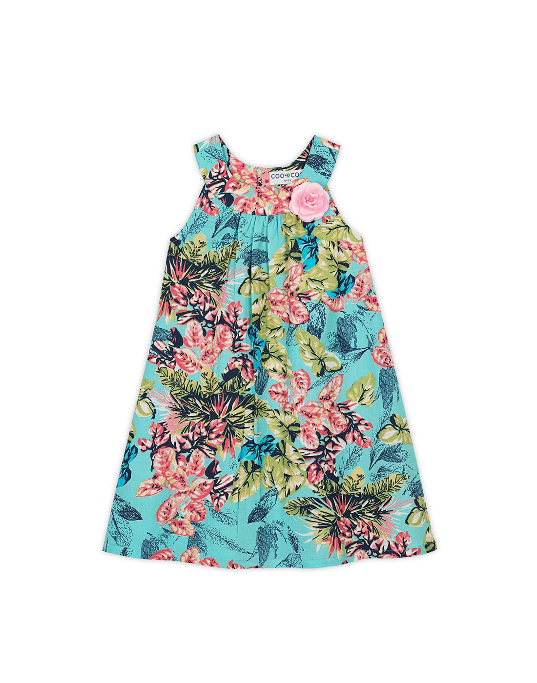 The Alekha Blue Pink Leaf Dress