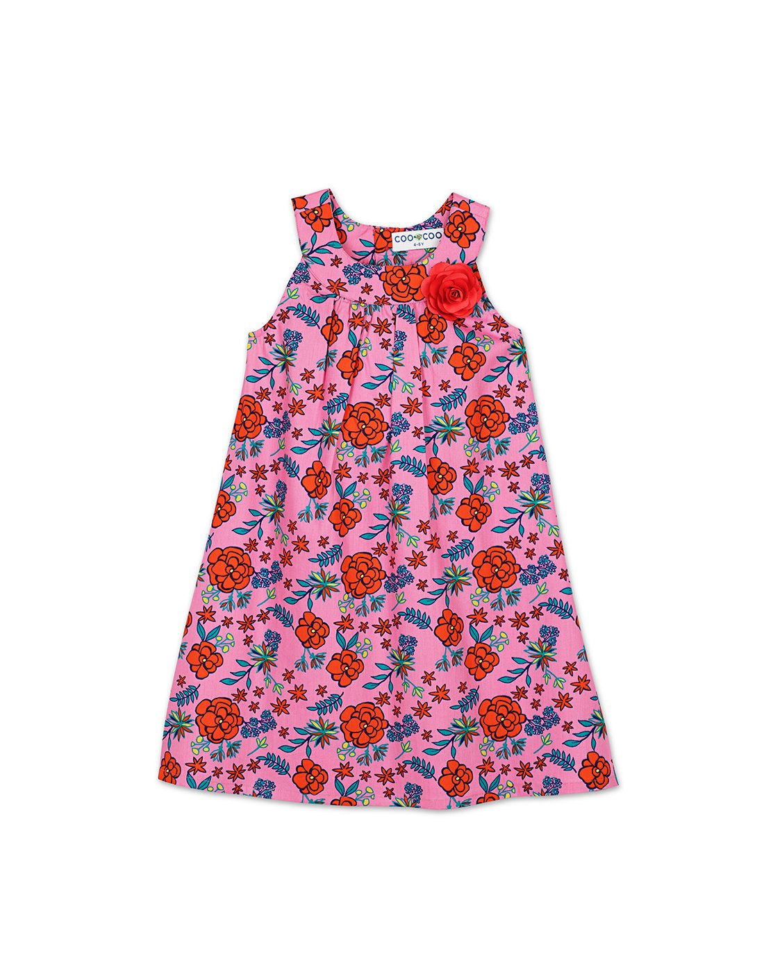 Pink & Orange Floral Dress