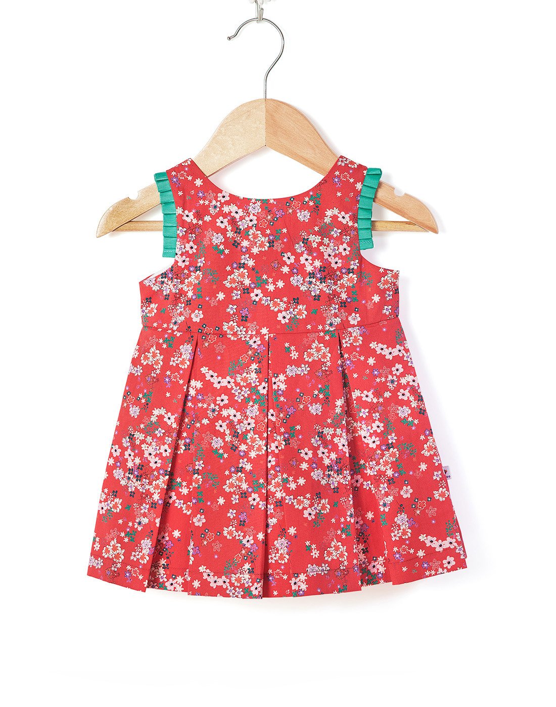 Pleated Satin Floral Dress