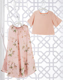 Chanderi Peach Flower Ghagra