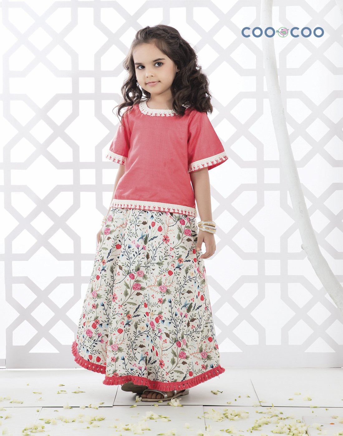 Red Tassle Ghagra